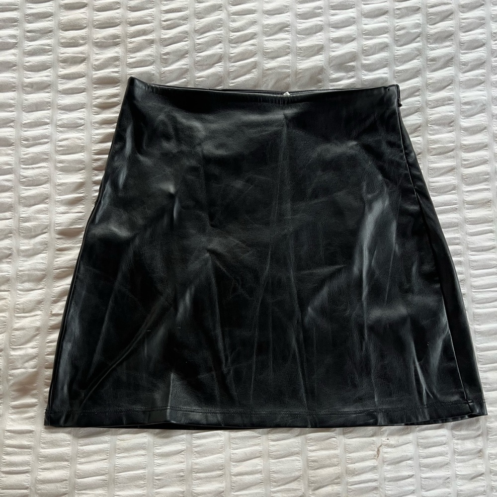 Black Vegan Leather Skirt
